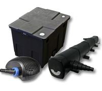 SunSun Kit complet: CBF-350 Filtre de bassin jusqu'à 12000 L Biologique, CTF-6000 SuperECO pompe de filtration 6000l/h 40W, CUV-272 lampe uv UVC Clarificateur avec 72W