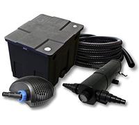 SunSun Kit complet: CBF-350 Filtre de bassin jusqu'à 12000 L Biologique, CTF-6000 SuperECO pompe de filtration 6000l/h 40W, CUV-224 lampe uv UVC Clarificateur avec 24W, 25m Tuyau 25 mm