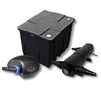 SunSun Kit complet: CBF-350 Filtre de bassin jusqu'à 12000 L Biologique, CTF-6000 SuperECO pompe de filtration 6000l/h 40W, CUV-236 lampe uv UVC Clarificateur avec 36W