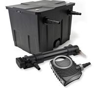 SunSun Kit complet: CBF-350 Filtre de bassin jusqu'à 12000 L Biologique, CTF-8000 SuperECO pompe de filtration 8000l/h 70W, CUV-636 lampe uv UVC Clarificateur avec 36W
