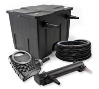 SunSun Kit complet: CBF-350 Filtre de bassin jusqu'à 12000 L Biologique, CTF-8000 SuperECO pompe de filtration 8000l/h 70W, CUV-336 lampe uv UVC Clarificateur avec 36W, 25m Tuyau 25 mm