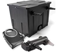 SunSun Kit complet: CBF-350 Filtre de bassin jusqu'à 12000 L Biologique, CTF-8000 SuperECO pompe de filtration 8000l/h 70W, CUV-318 lampe uv UVC Clarificateur avec 18W
