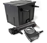 SunSun Kit complet: CBF-350 Filtre de bassin jusqu'à 12000 L Biologique, CTF-8000 SuperECO pompe de filtration 8000l/h 70W, CUV-324 lampe uv UVC Clarificateur avec 24W