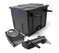 SunSun Kit complet: CBF-350 Filtre de bassin jusqu'à 12000 L Biologique, CTF-8000 SuperECO pompe de filtration 8000l/h 70W, CUV-318