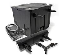 SunSun Kit complet: CBF-350 Filtre de bassin jusqu'à 12000 L Biologique, CTF-8000 SuperECO pompe de filtration 8000l/h 70W, CUV-236 lampe uv UVC Clarificateur avec 36W, Y-distributeur