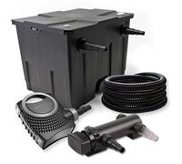 SunSun Kit complet: CBF-350 Filtre de bassin jusqu'à 12000 L Biologique, CTF-8000 SuperECO pompe de filtration 8000l/h 70W, CUV-318