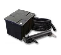 SunSun Kit complet: CBF-350 Filtre de bassin jusqu'à 12000 L Biologique, CUV-336 lampe uv UVC Clarificateur avec 36W, 5m Tuyau 25 mm (1")