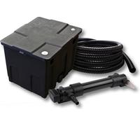SunSun Kit complet: CBF-350 Filtre de bassin jusqu'à 12000 L Biologique, CUV-636 lampe uv UVC Clarificateur avec 36W, 5m Tuyau 25 mm (1")