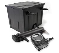 SunSun Kit complet: CBF-350 Filtre de bassin jusqu'à 12000 L Biologique, NEO10000 SuperECO pompe de filtration 10000l/h 80W, CUV-336 lampe uv UVC Clarificateur avec 36W