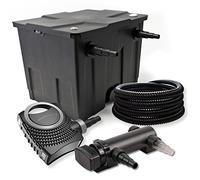 SunSun Kit complet: CBF-350 Filtre de bassin jusqu'à 12000 L Biologique, NEO7000 SuperEco pompe de filtration 7000l/h 50W, CUV-318 lampe uv UVC Clarificateur avec 18W, 25m Tuyau 25 mm (1")