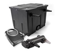 SunSun Kit complet: CBF-350 Filtre de bassin jusqu'à 12000 L Biologique, NEO7000 SuperEco pompe de filtration 7000l/h 50W, CUV-318 lampe uv UVC Clarificateur avec 18W
