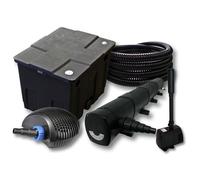 SunSun Kit complet: CBF-350 Filtre de bassin jusqu'à 12000L Biologique, CTF-6000 pompe de filtration 6000l/h 40W, CUV-272 lampe uv 7
