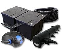 SunSun Kit complet: CBF-350B Filtre de bassin jusqu'à 60000 L Biologique, CTF-12000 pompe de filtration 12000l/h 100W, CUV-272 lampe uv UVC Clarificateur avec 72W, 25m Tuyau 25 mm, Y-distributeur