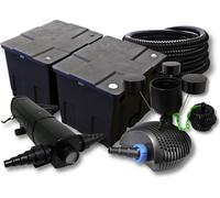 SunSun Kit complet: CBF-350B Filtre de bassin jusqu'à 60000 L Biologique, CTF-6000 pompe de filtration 6000l/h 40W, CUV-236 lampe uv 36W, 25m Tuyau 25 mm, CSP-250 Écumeur 2500l/h 45W