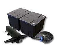 SunSun Kit complet: CBF-350B Filtre de bassin jusqu'à 60000 L Biologique, CTF-6000 SuperECO pompe de filtration 6000l/h 40W, CUV-218 lampe uv UVC Clarificateur avec 18W