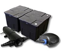 SunSun Kit complet: CBF-350B Filtre de bassin jusqu'à 60000 L Biologique, CTF-6000 SuperECO pompe de filtration 6000l/h 40W, CUV-218 lampe uv UVC Clarificateur avec 18W