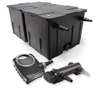SunSun Kit complet: CBF-350B Filtre de bassin jusqu'à 60000 L Biologique, CTF-8000 SuperECO pompe de filtration 8000l/h 70W, CUV-318