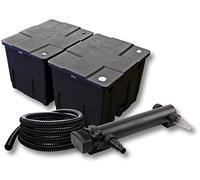 SunSun Kit complet: CBF-350B Filtre de bassin jusqu'à 60000 L Biologique, CUV-336 lampe uv UVC Clarificateur avec 36W, 5m Tuyau 25 mm (1")