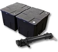 SunSun Kit complet: CBF-350B Filtre de bassin jusqu'à 60000 L Biologique, CUV-636 lampe uv UVC Clarificateur avec 36 Watt Puissance UV-C