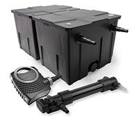 SunSun Kit complet: CBF-350B Filtre de bassin jusqu'à 60000 L Biologique, NEO10000 SuperECO pompe de filtration 10000l/h 80W, CUV-636 lampe uv UVC Clarificateur avec 36W