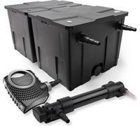 SunSun Kit complet: CBF-350B Filtre de bassin jusqu'à 60000 L Biologique, NEO10000 SuperECO pompe de filtration 10000l/h 80W, CUV-636 lampe uv UVC Clarificateur avec 36W