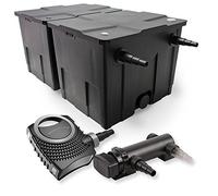 SunSun Kit complet: CBF-350B Filtre de bassin jusqu'à 60000 L Biologique, NEO7000 SuperEco pompe de filtration 7000l/h 50W, CUV-318 lampe uv UVC Clarificateur avec 18W