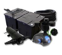 SunSun Kit complet: CBF-350B Filtre de bassin jusqu'à 60000 L, CTF-12000 pompe de filtration 12000l/h 100W, CUV-218 lampe uv 18W, 25m Tuyau 25 mm, CSP-250 Écumeur 2500l/h 45W, Y-distributeur