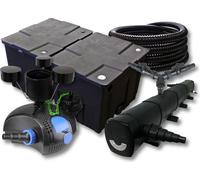 SunSun Kit complet: CBF-350B Filtre de bassin jusqu'à 60000 L, CTF-12000 pompe de filtration 12000l/h 100W, CUV-272 lampe uv 72W, 25m Tuyau 25 mm, CSP-250 Écumeur 2500l/h 45W, Y-distributeur