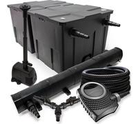 SunSun Kit complet: CBF-350B Filtre de bassin jusqu'à 60000 L, CTF-8000 pompe de filtration 8000l/h 70W, CUV-272 lampe uv 72W, 25m Tuyau 25 mm, HJ-943 fontaine 800l/h 16W, Y-distributeur