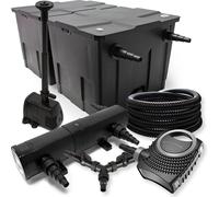SunSun Kit complet: CBF-350B Filtre de bassin jusqu'à 60000 L, CTF-8000 pompe de filtration 8000l/h 70W, CUV-218 lampe uv 18W, 25m Tuyau 25 mm, HJ-943 fontaine 800l/h 16W, Y-distributeur