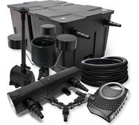 SunSun Kit complet: CBF-350B Filtre de bassin jusqu'à 60000L, CTF-8000 pompe 8000l/h 70W, CUV-236 lampe uv 36W, 25m Tuyau 25mm, CSP-250 Écumeur 2500l/h, HJ-943 fontaine 800l/h, Y-distributeur