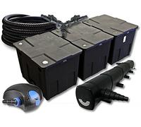 SunSun Kit complet: CBF-350C Filtre de bassin jusqu'à 90000 L Biologique, CTF-12000 pompe de filtration 12000l/h 100W, CUV-272 lampe uv UVC Clarificateur avec 72W, 25m Tuyau 25 mm, Y-distributeur