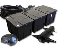 SunSun Kit complet: CBF-350C Filtre de bassin jusqu'à 90000 L Biologique, CTF-12000 pompe de filtration 12000l/h 100W, CUV-236 lampe uv UVC Clarificateur avec 36W, 25m Tuyau 25 mm, Y-distributeur