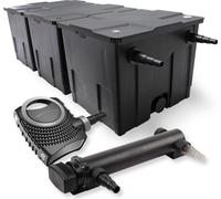 SunSun Kit complet: CBF-350C Filtre de bassin jusqu'à 90000 L Biologique, CTF-8000 SuperECO pompe de filtration 8000l/h 70W, CUV-336 lampe uv UVC Clarificateur avec 36W