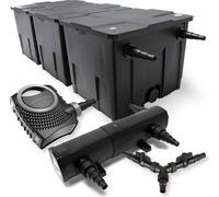 SunSun Kit complet: CBF-350C Filtre de bassin jusqu'à 90000 L Biologique, CTF-8000 SuperECO pompe de filtration 8000l/h 70W, CUV-236 lampe uv UVC Clarificateur avec 36W, Y-distributeur