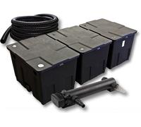 SunSun Kit complet: CBF-350C Filtre de bassin jusqu'à 90000 L Biologique, CUV-336 lampe uv UVC Clarificateur avec 36W, 5m Tuyau 25 mm (1")