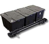 SunSun Kit complet: CBF-350C Filtre de bassin jusqu'à 90000 L Biologique, CUV-336 lampe uv UVC Clarificateur avec 36 Watt Puissance UV-C