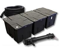 SunSun Kit complet: CBF-350C Filtre de bassin jusqu'à 90000 L Biologique, CUV-636 lampe uv UVC Clarificateur avec 36W, 5m Tuyau 25 mm (1")