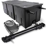 SunSun Kit complet: CBF-350C Filtre de bassin jusqu'à 90000 L Biologique, NEO10000 SuperECO pompe de filtration 10000l/h 80W, CUV-672 lampe uv UVC Clarificateur avec 72W