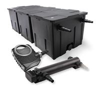 SunSun Kit complet: CBF-350C Filtre de bassin jusqu'à 90000 L Biologique, NEO10000 SuperECO pompe de filtration 10000l/h 80W, CUV-336 lampe uv UVC Clarificateur avec 36W