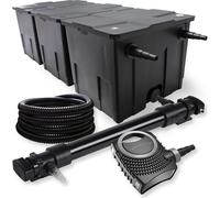 SunSun Kit complet: CBF-350C Filtre de bassin jusqu'à 90000 L Biologique, NEO10000 SuperECO pompe de filtration 10000l/h 80W, CUV-672 lampe uv UVC Clarificateur avec 72W, 25m Tuyau 25 mm