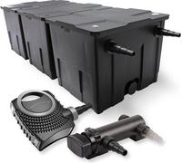 SunSun Kit complet: CBF-350C Filtre de bassin jusqu'à 90000 L Biologique, NEO7000 SuperEco pompe de filtration 7000l/h 50W, CUV-318 lampe uv UVC Clarificateur avec 18W