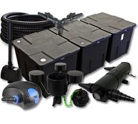 SunSun Kit complet: CBF-350C Filtre de bassin jusqu'à 90000 L, CTF-12000 pompe 12000l/h 100W, CUV-218 lampe uv 18W, 25m Tuyau 25mm, CSP-250 Écumeur 2500l/h, HJ-943 fontaine 800l/h, Y-distributeur