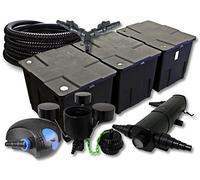 SunSun Kit complet: CBF-350C Filtre de bassin jusqu'à 90000 L, CTF-12000 pompe de filtration 12000l/h 100W, CUV-236 lampe uv 36W, 25m Tuyau 25 mm, CSP-250 Écumeur 2500l/h 45W, Y-distributeur
