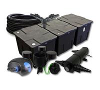 SunSun Kit complet: CBF-350C Filtre de bassin jusqu'à 90000 L, CTF-12000 pompe de filtration 12000l/h 100W, CUV-224 lampe uv 24W, 25m Tuyau 25 mm, CSP-250 Écumeur 2500l/h 45W, Y-distributeur