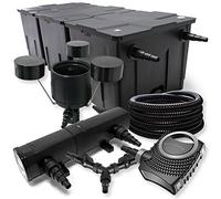 SunSun Kit complet: CBF-350C Filtre de bassin jusqu'à 90000 L, CTF-8000 pompe de filtration 8000l/h 70W, CUV-236 lampe uv 36W, 25m Tuyau 25 mm, CSP-250 Écumeur 2500l/h 45W, Y-distributeur