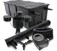 SunSun Kit complet: CBF-350C Filtre de bassin jusqu'à 90000 L, CTF-8000 pompe de filtration 8000l/h 70W, CUV-272 lampe uv 72W, 25m Tuyau 25 mm, CSP-250 Écumeur 2500l/h 45W, Y-distributeur