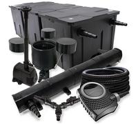 SunSun Kit complet: CBF-350C Filtre de bassin jusqu'à 90000 L, NEO10000 pompe 10000l/h 80W, CUV-272 lampe uv 72W, 25m Tuyau 25mm, CSP-250 Écumeur 2500l/h, HJ-943 fontaine 800l/h, Y-distributeur