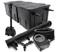 SunSun Kit complet: CBF-350C Filtre de bassin jusqu'à 90000 L, NEO10000 pompe de filtration 10000l/h 80W, CUV-272 lampe uv 72W, 25m Tuyau 25 mm, HJ-943 fontaine 800l/h 16W, Y-distributeur