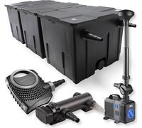SunSun Kit complet: CBF-350C Filtre de bassin jusqu'à 90000L Biologique, CTF-8000 pompe de filtration 8000l/h 70W, CUV-318Lampe uv UVC Clarificateur avec 18W, CTP-2803 Pompe pour fontaine 3000l/h 10W